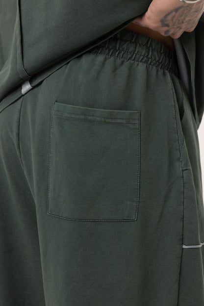 Yıkamalı Baskılı Oversize Eşofman Takım