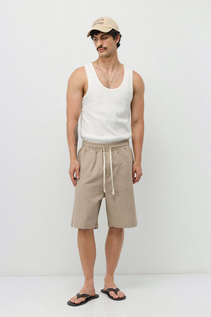 Basic Oversize Keten Şort