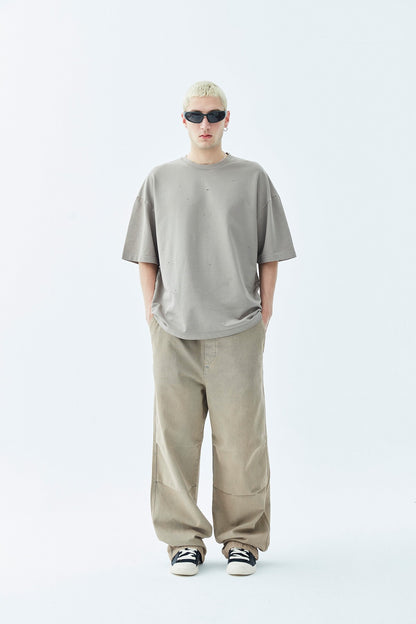 Yırtık Detaylı Oversize Tişört