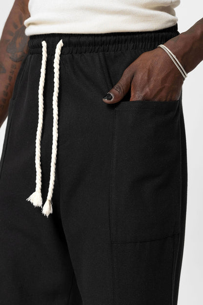 Yan Cepli Baggy Keten Pantolon
