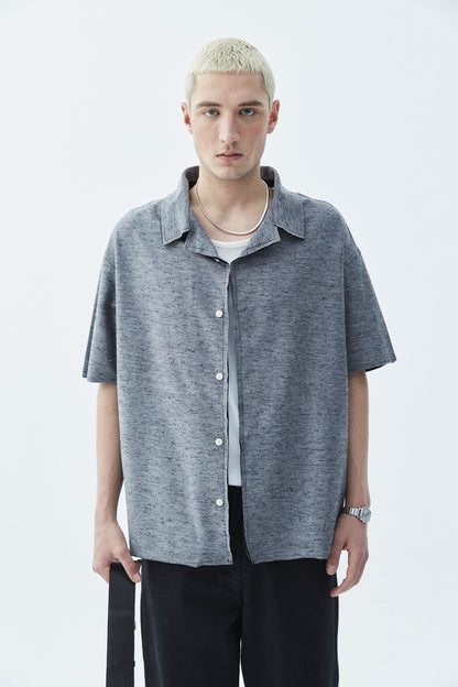 Oversize Örme Keten Gömlek