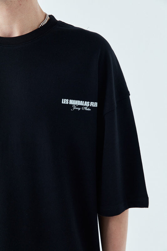 Les Mandalas Arka Baskılı Oversize Tişört