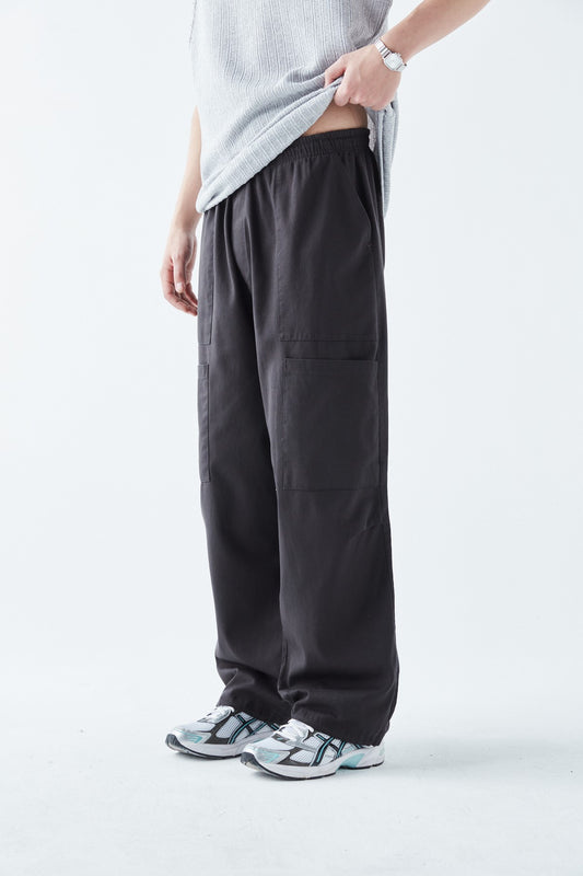 Yan Cep Detalı Baggy Keten Pantolon