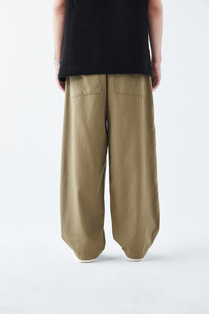 Yan Cep Detalı Baggy Keten Pantolon