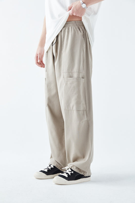 Yan Cep Detalı Baggy Keten Pantolon