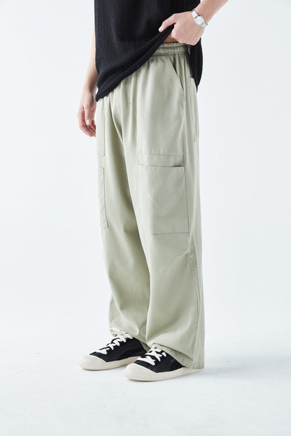 Yan Cep Detalı Baggy Keten Pantolon