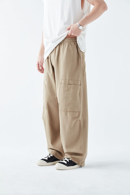 Yan Cep Detalı Baggy Keten Pantolon