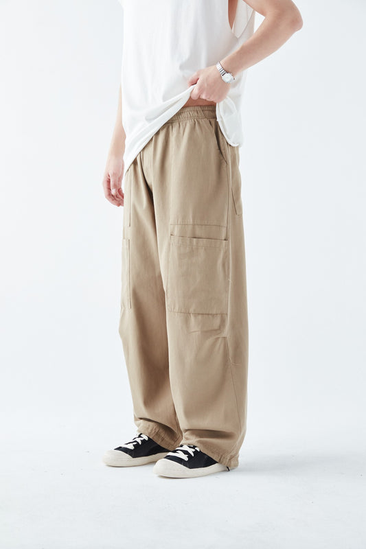 Yan Cep Detalı Baggy Keten Pantolon