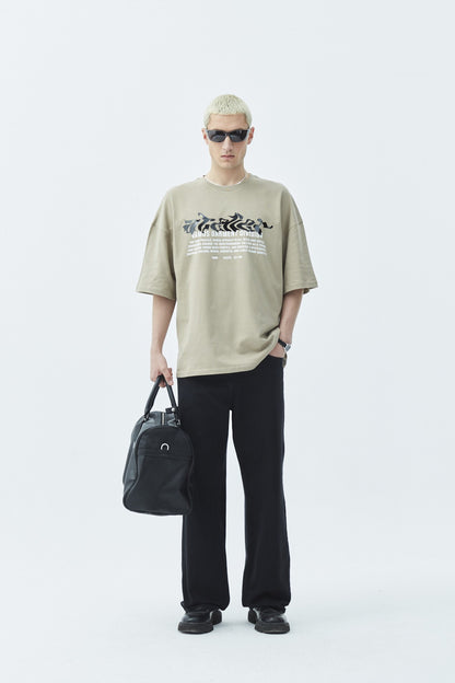 Atelier Kabartma Baskılı Oversize Tişört