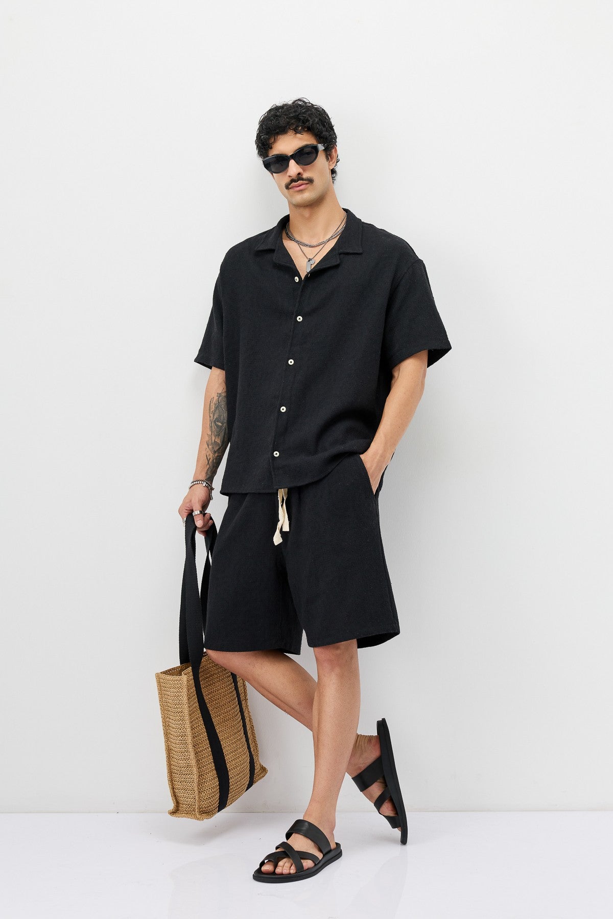 Oversize Şort Gömlek Takım