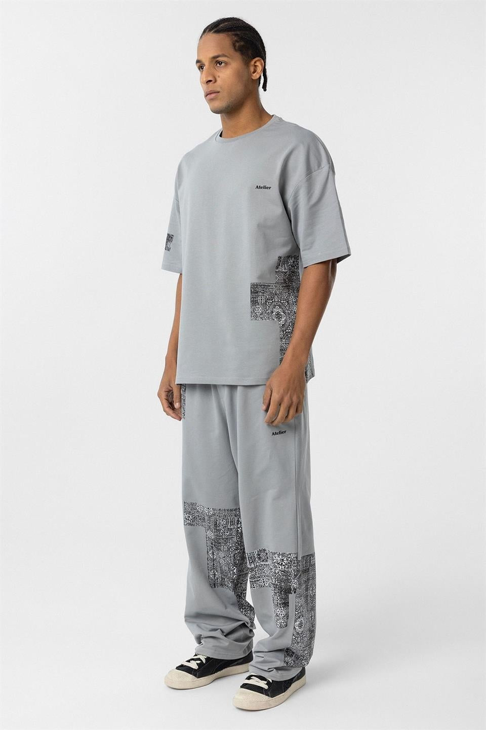 Etnik Desenli Oversize Eşofman Takım