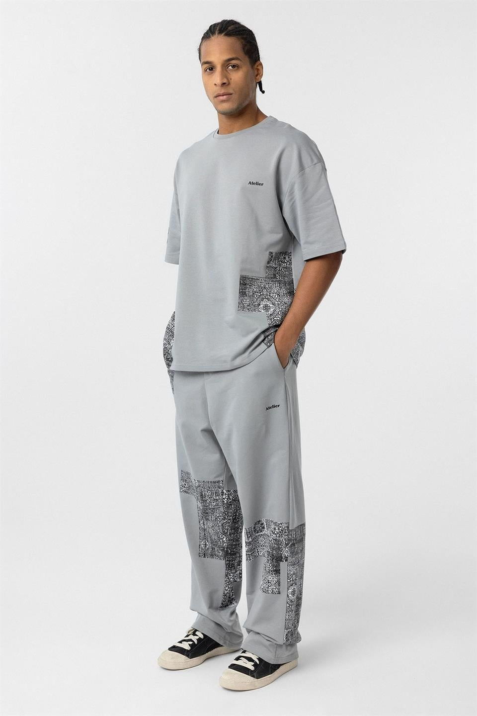 Etnik Desenli Oversize Eşofman Takım