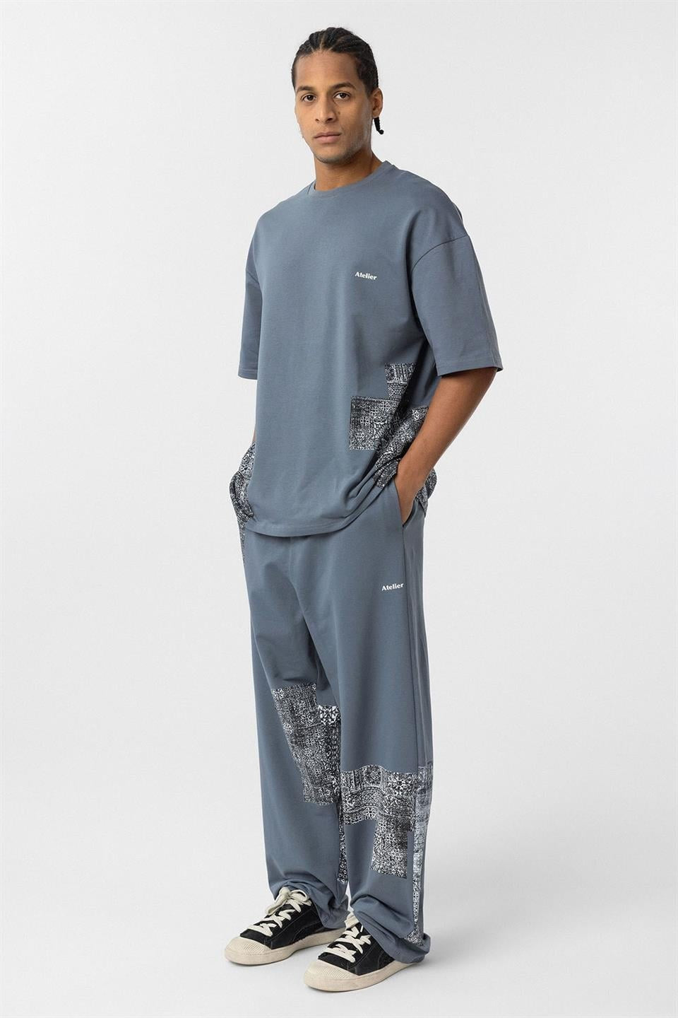 Etnik Desenli Oversize Eşofman Takım