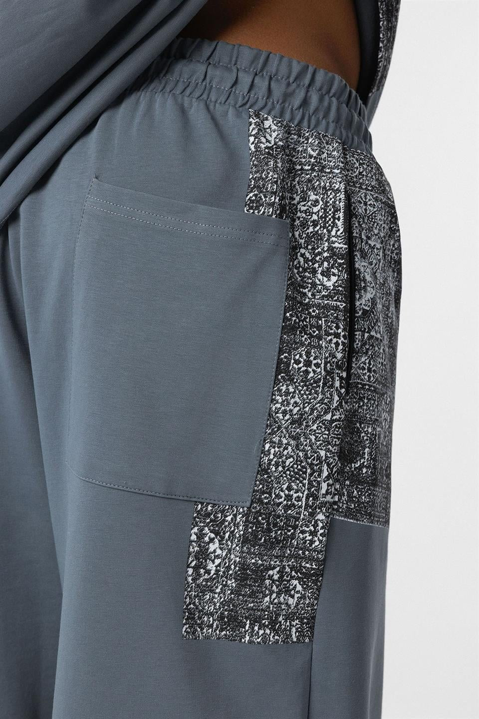 Etnik Desenli Oversize Eşofman Takım
