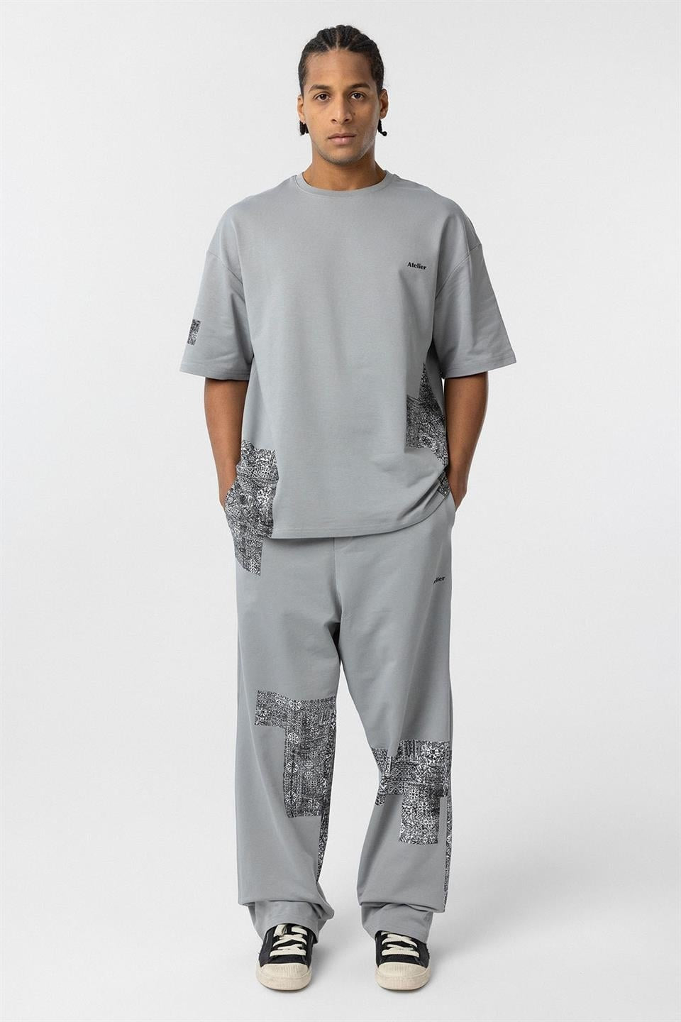 Etnik Desenli Oversize Eşofman Takım