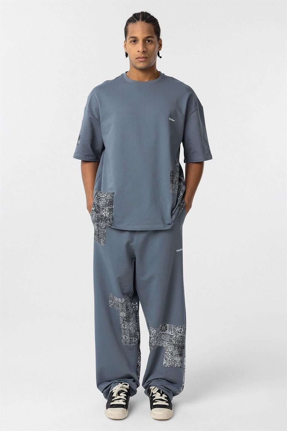 Etnik Desenli Oversize Eşofman Takım