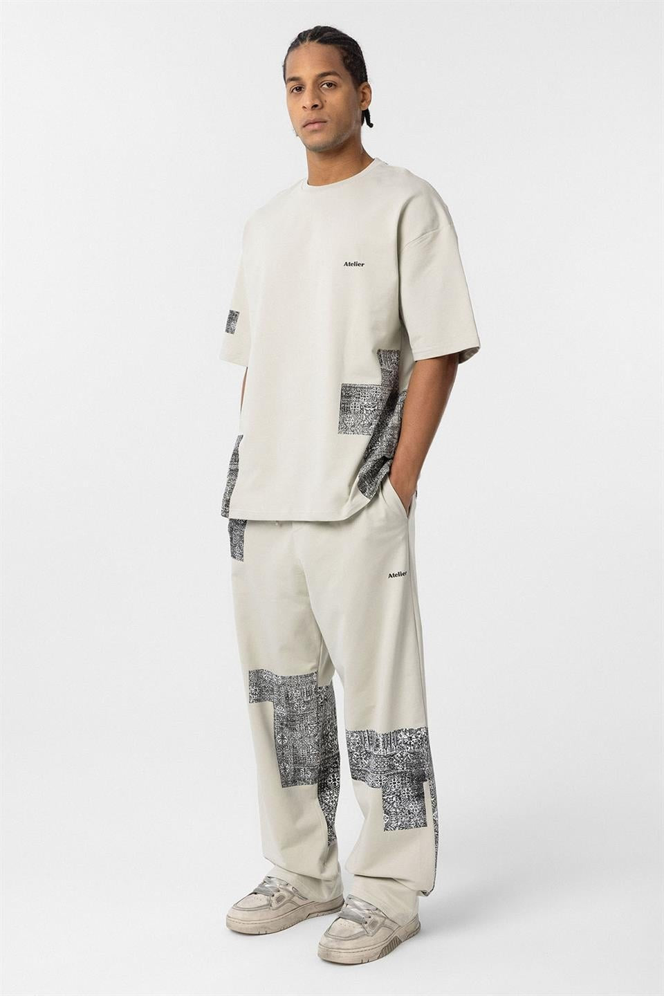 Etnik Desenli Oversize Eşofman Takım