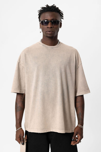 Yıkamalı Oversize Basic Tişört