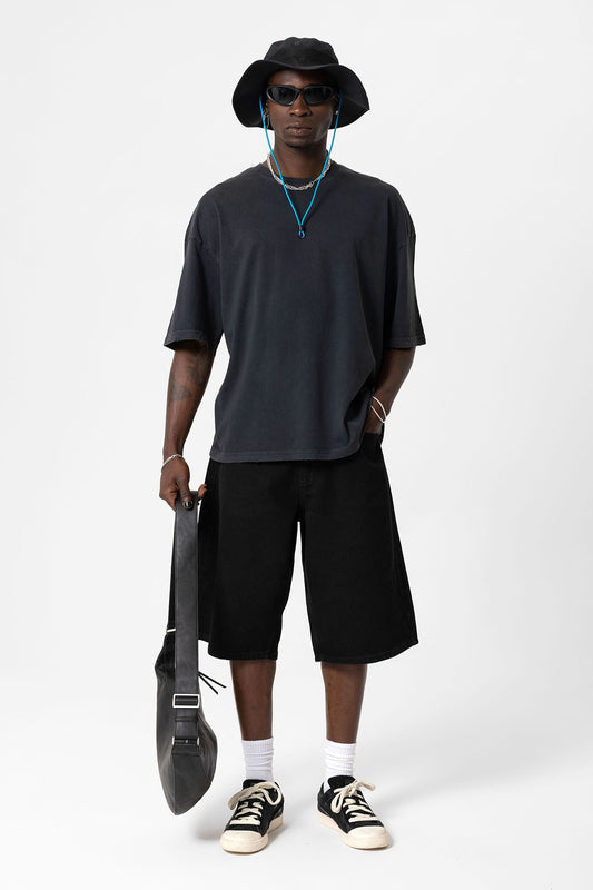 Yıkamalı Oversize Basic Tişört
