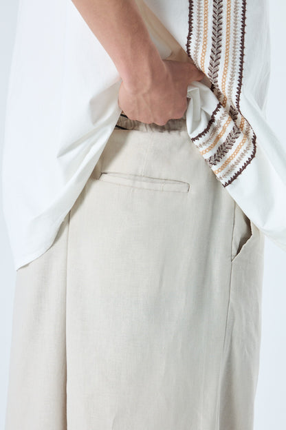 %100 Keten Baggy Pantolon