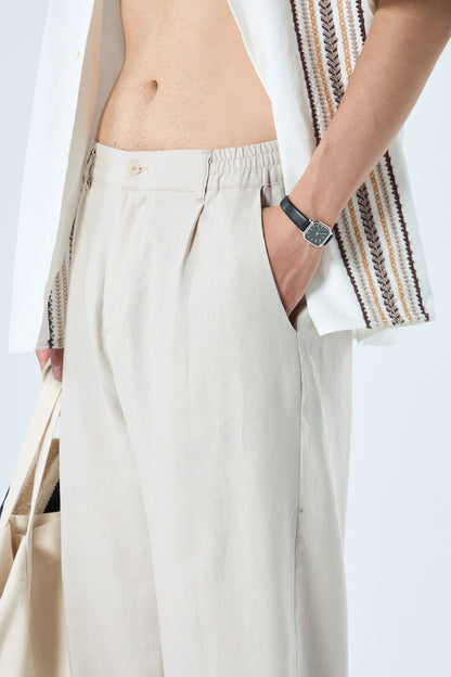 %100 Keten Baggy Pantolon