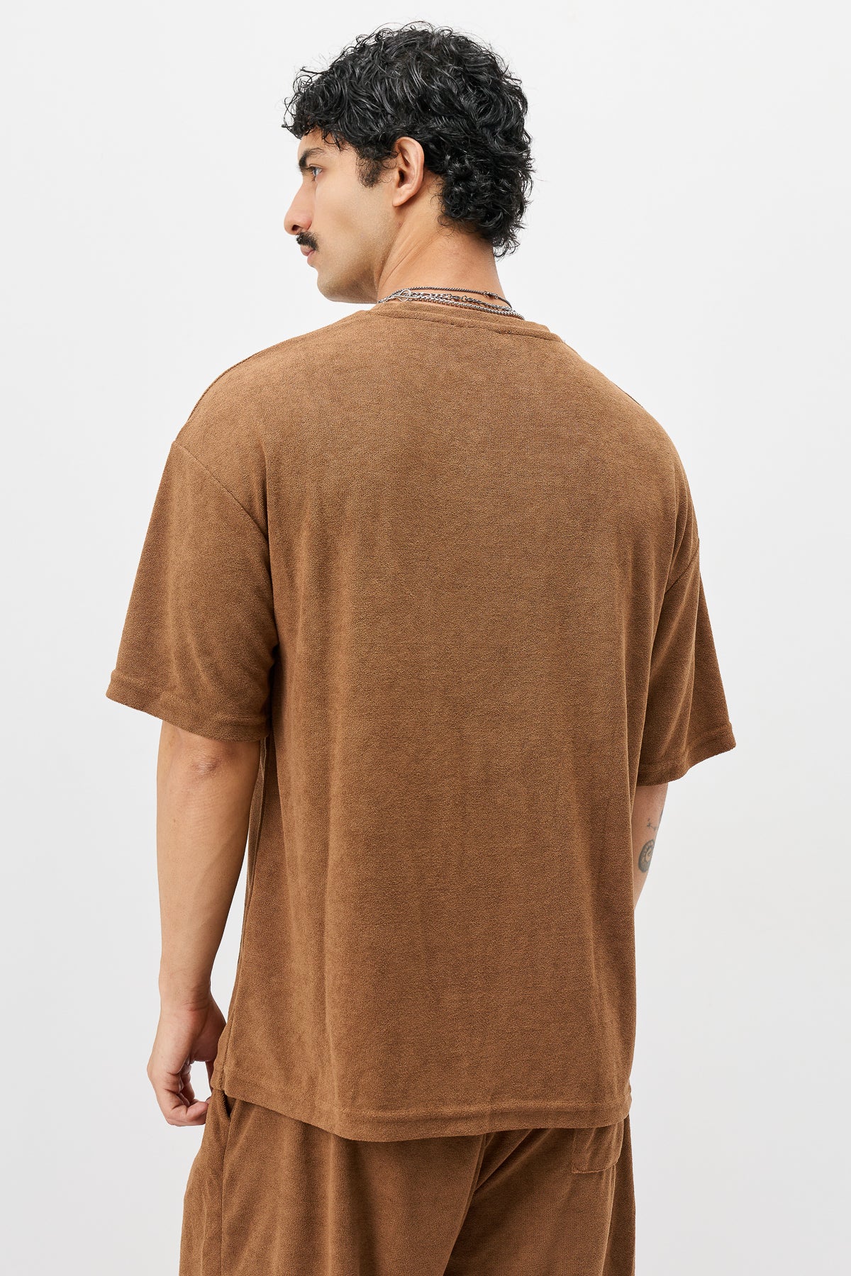 Süet Dokulu Basic Oversize Tişört