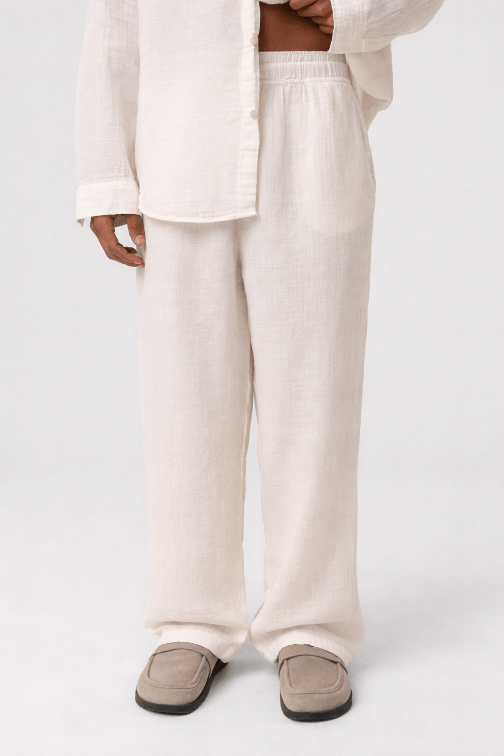Baggy Fit Müslin Keten Pantolon