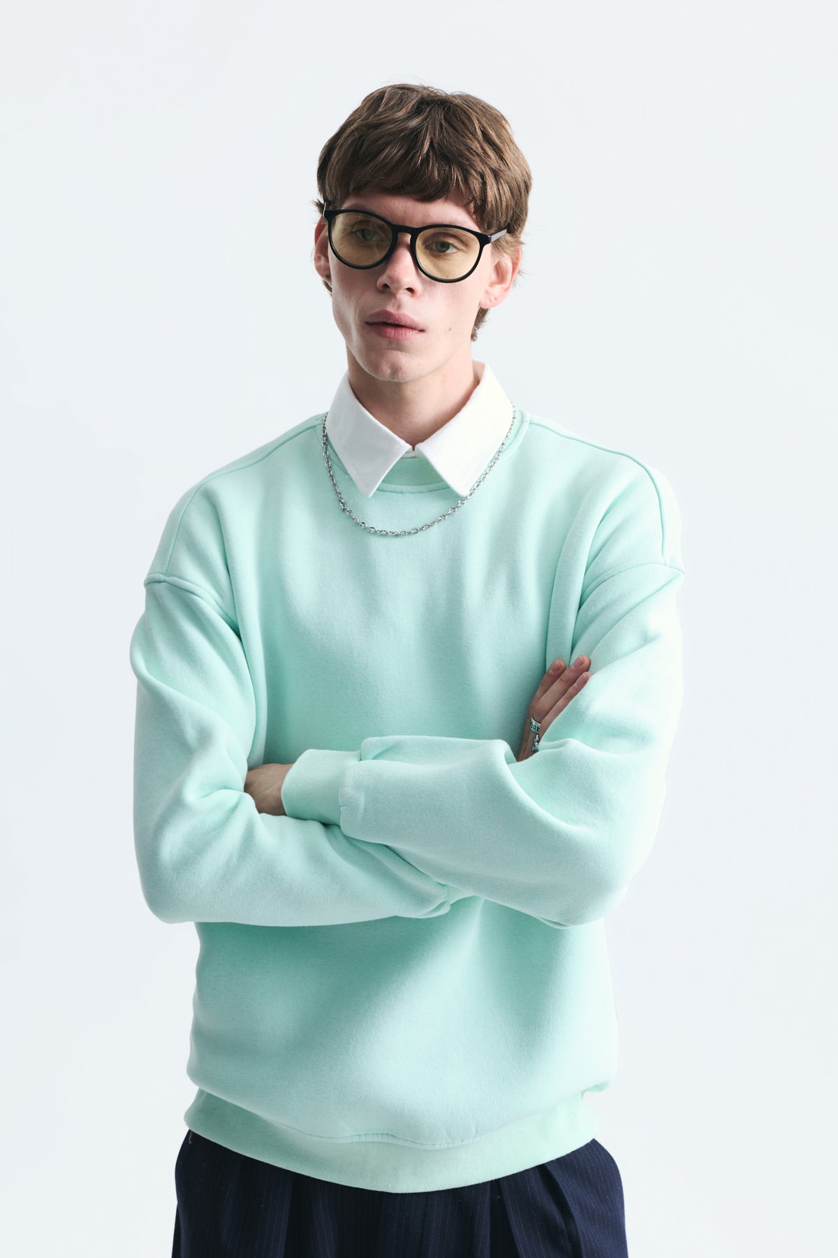 Basic Oversize Yıkamalı Sweatshirt
