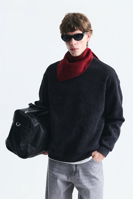 Basic Oversize Yıkamalı Sweatshirt