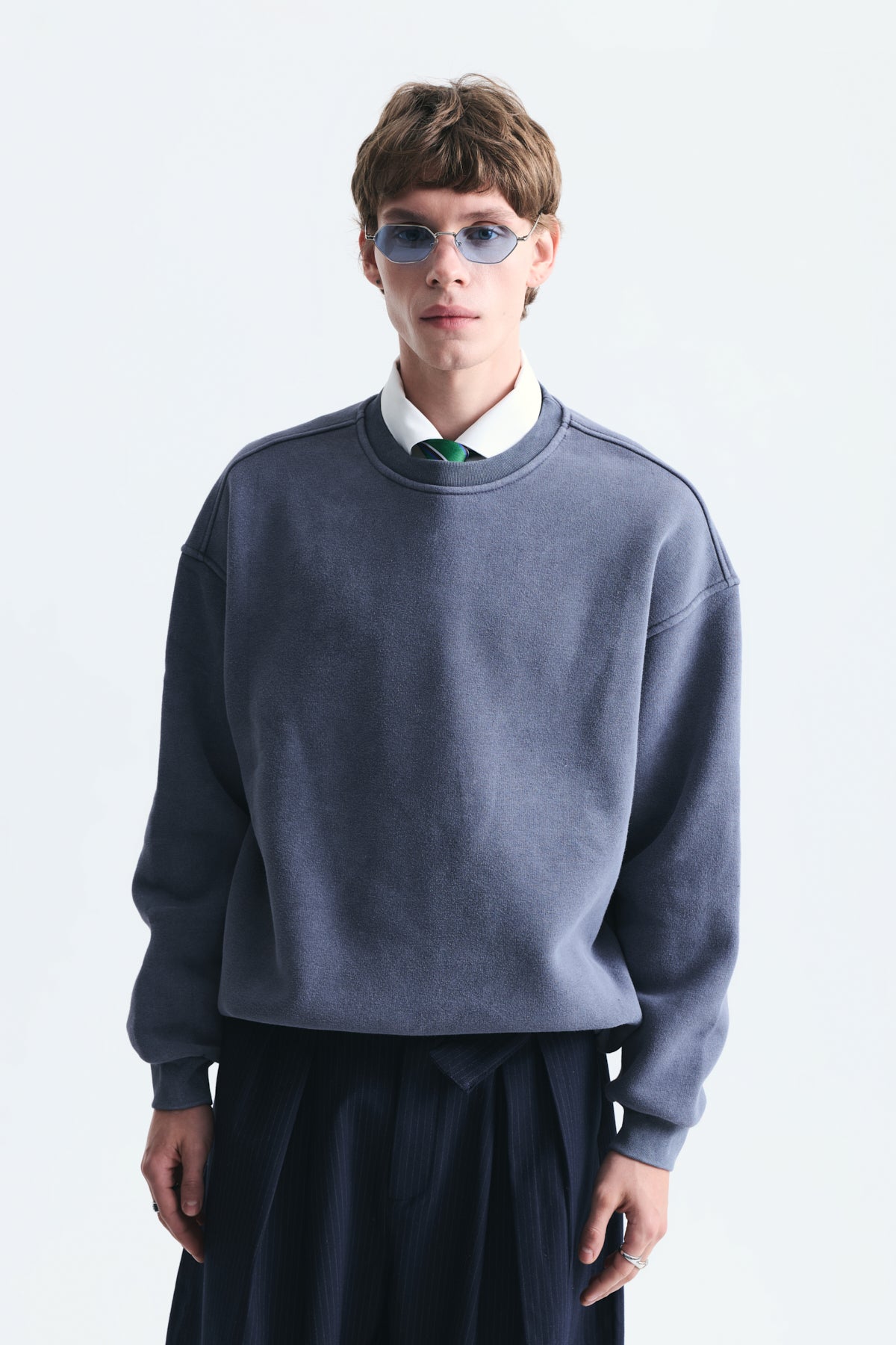 Basic Oversize Yıkamalı Sweatshirt