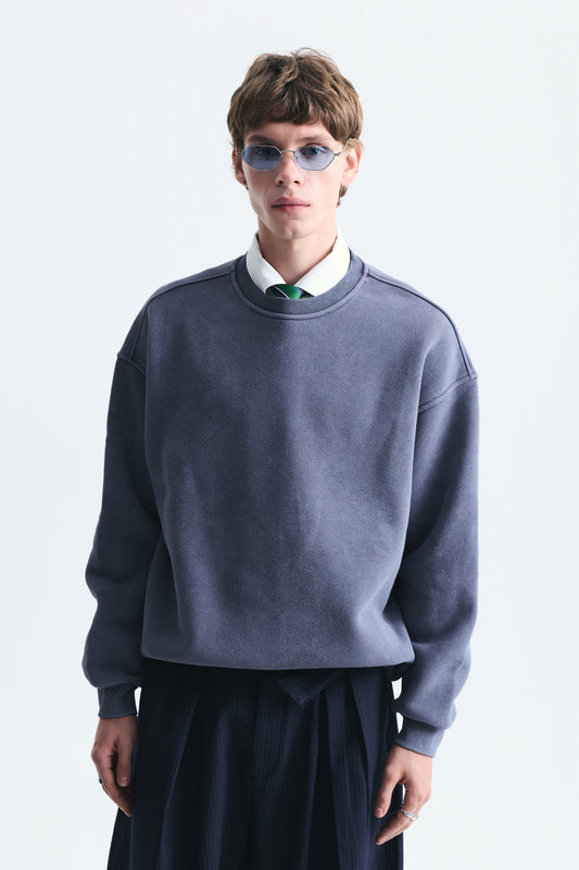 Basic Oversize Yıkamalı Sweatshirt