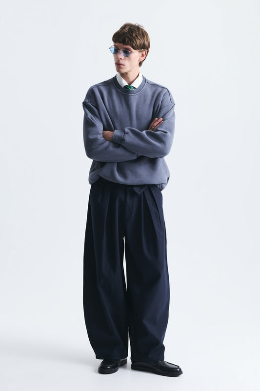 Basic Oversize Yıkamalı Sweatshirt