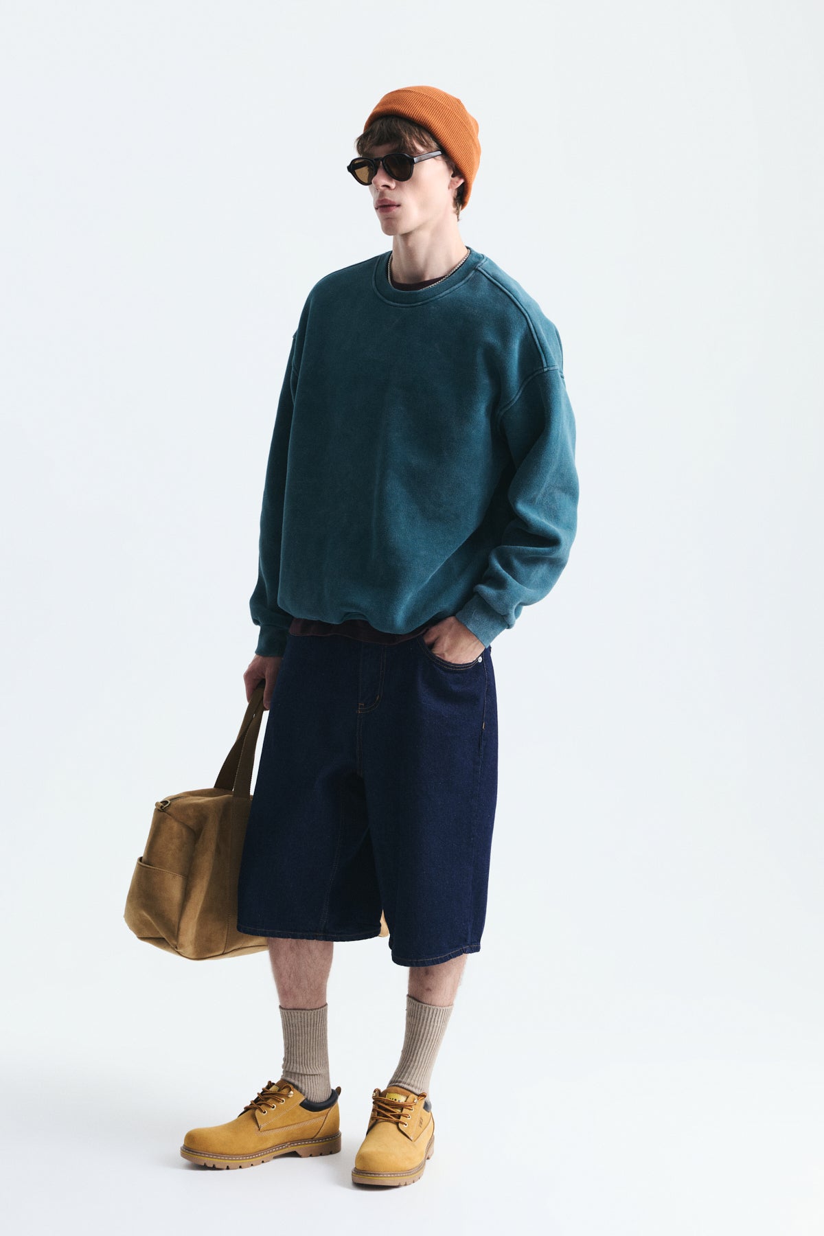 Basic Oversize Yıkamalı Sweatshirt