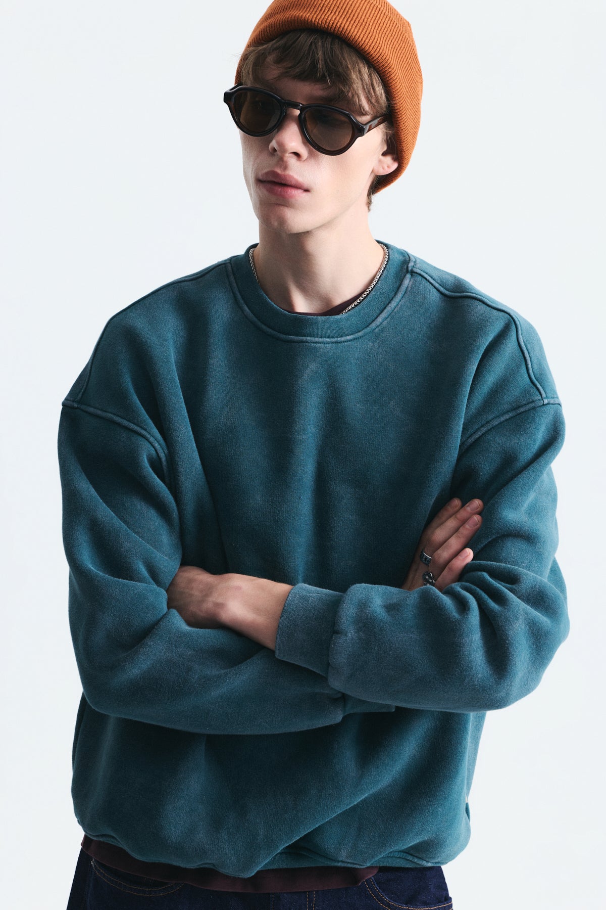 Basic Oversize Yıkamalı Sweatshirt