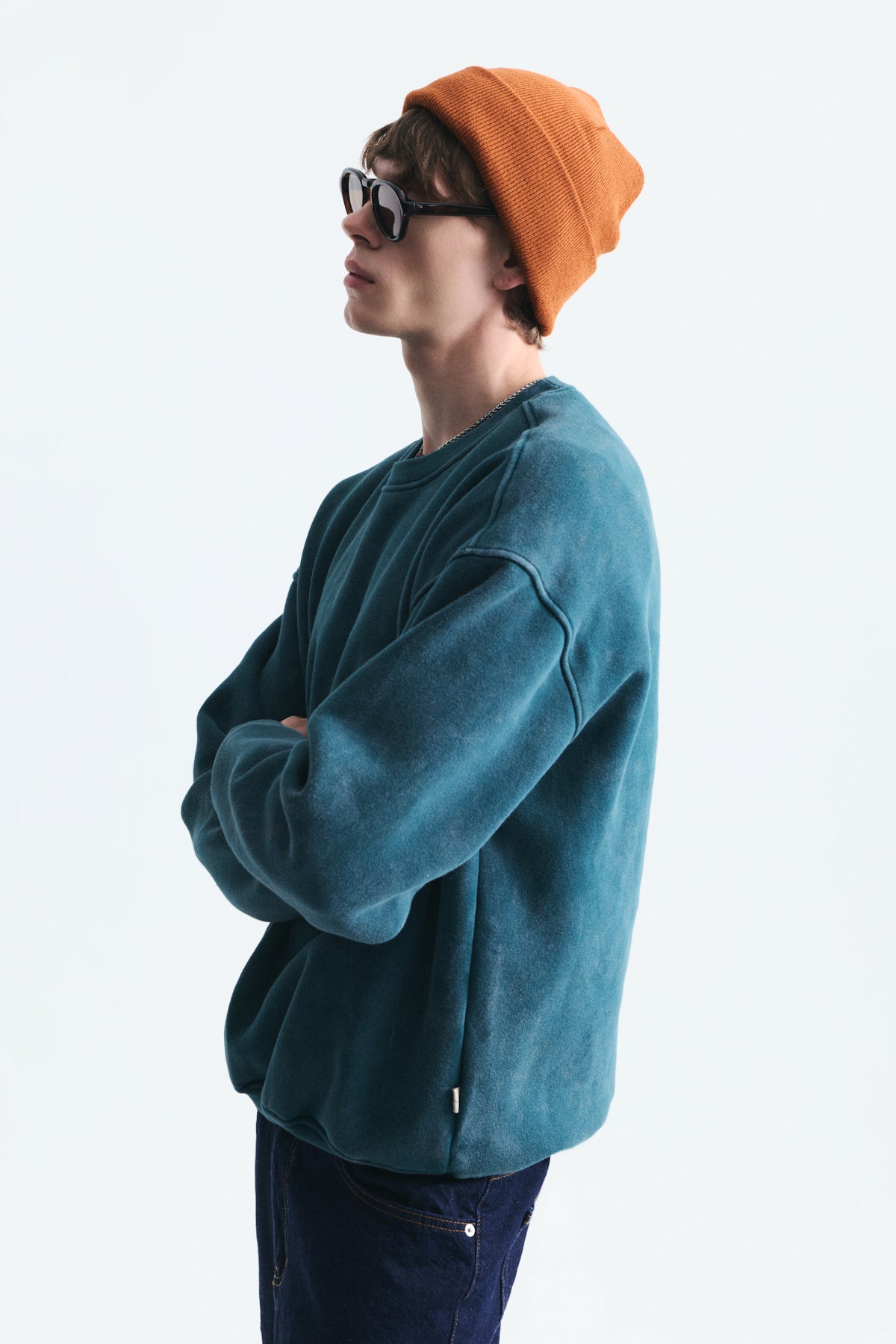 Basic Oversize Yıkamalı Sweatshirt