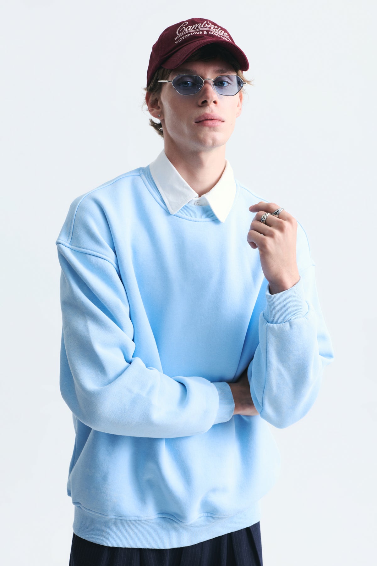 Basic Oversize Yıkamalı Sweatshirt
