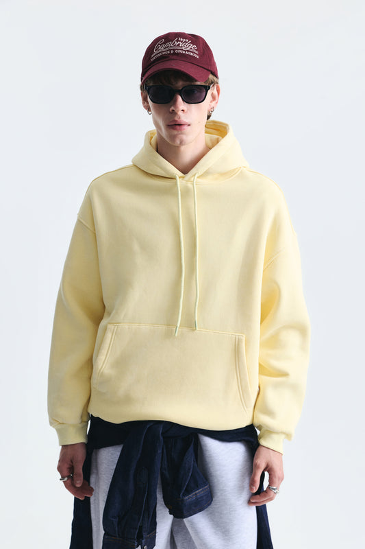 Basic Oversize Yıkamalı Hoodie