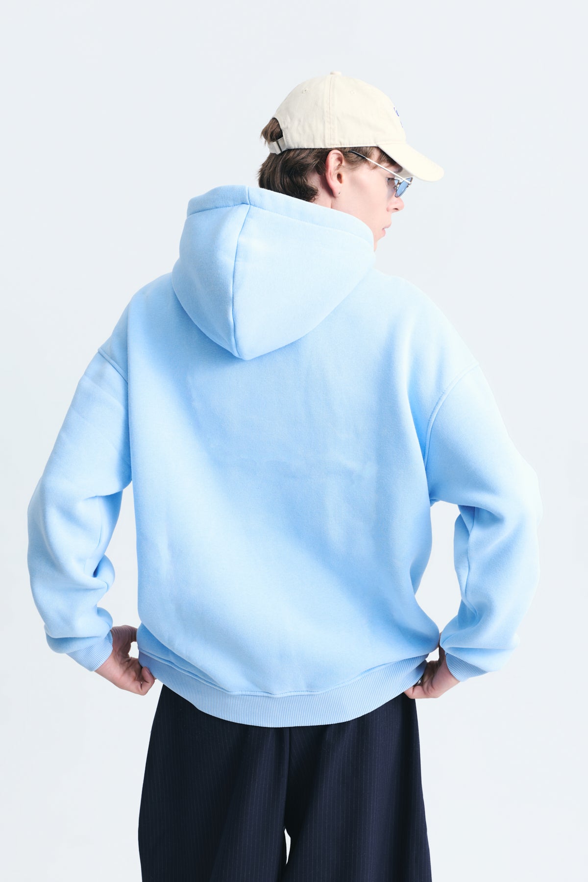 Basic Oversize Yıkamalı Hoodie