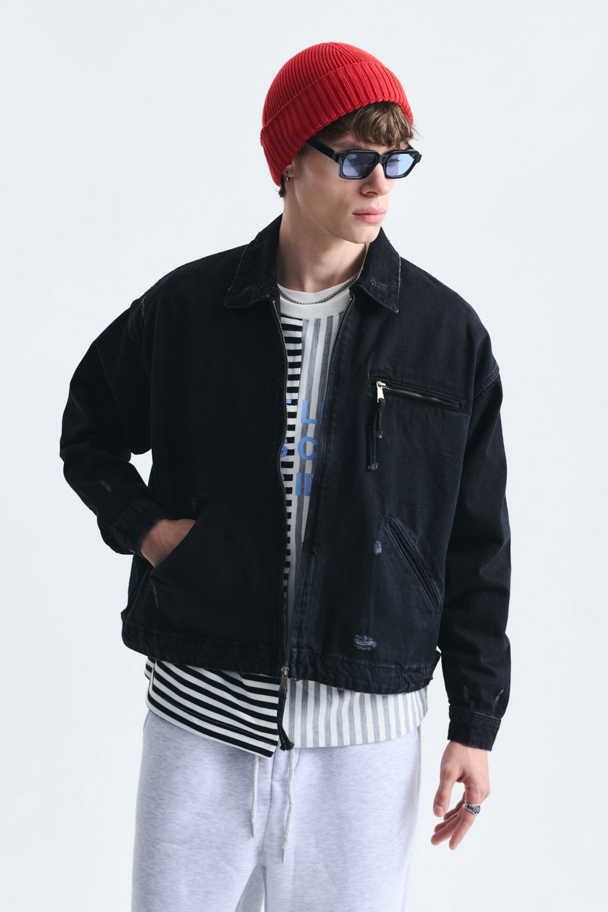 Oversize Fermuar Kapama Kot Mont