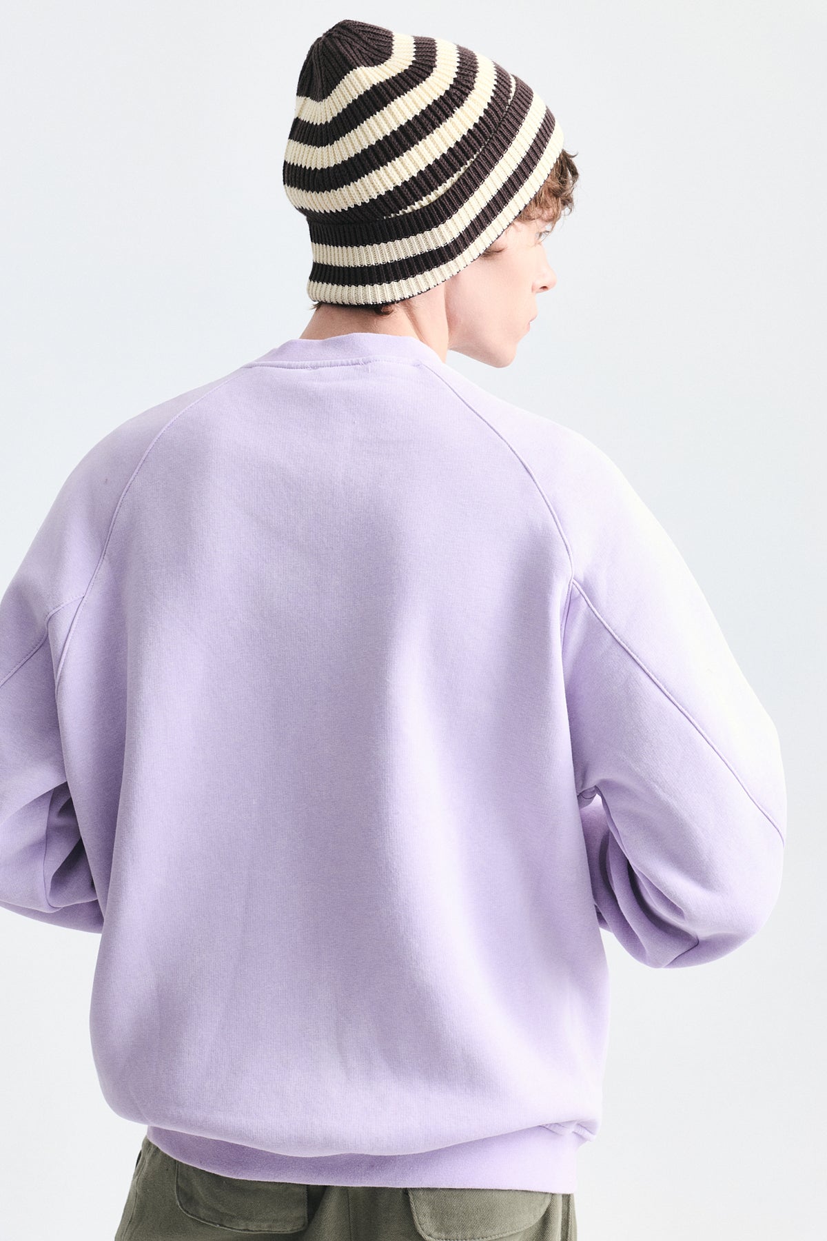 Oversize Baskılı Bisiklet Yaka Sweatshirt