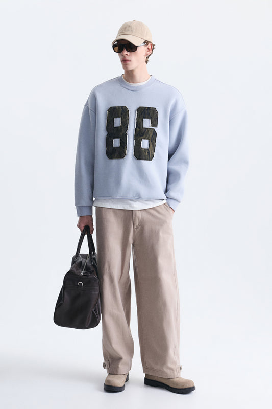 Oversize Bisiklet Yaka Sweatshirt