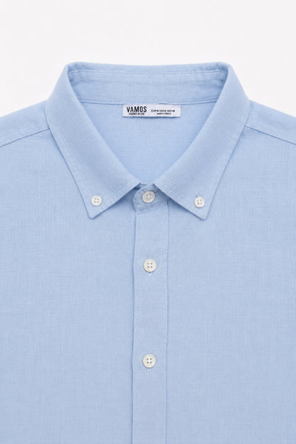 Basic Oversize Pamuk Keten Gömlek