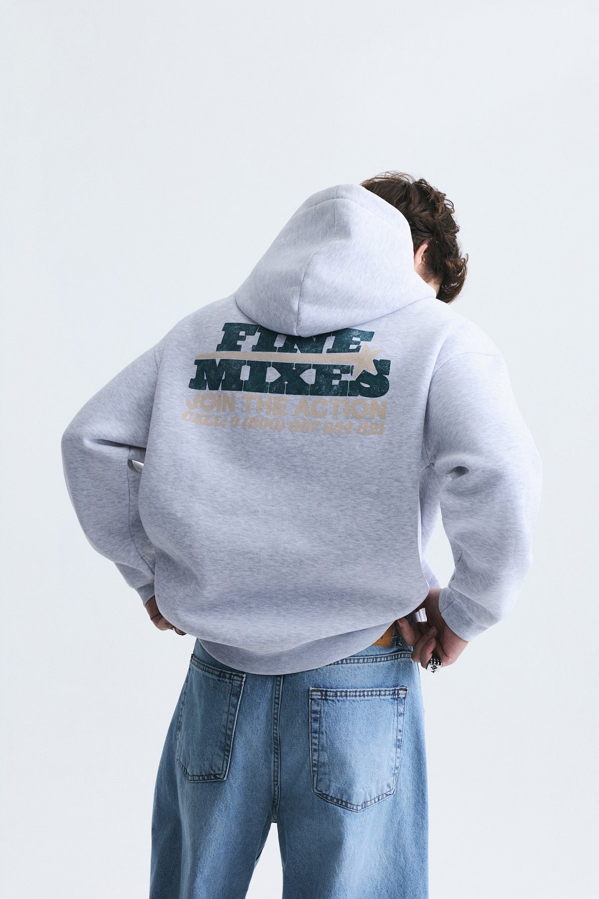 Oversize Yıkamalı Kapüşonlu Sweatshirt