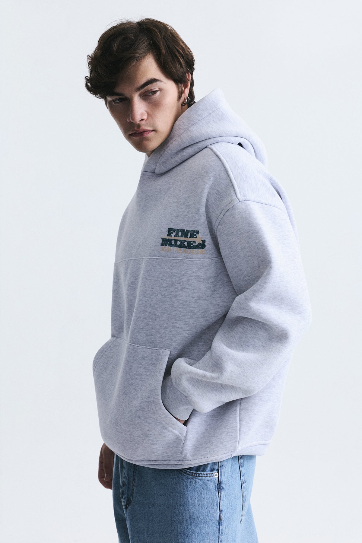 Oversize Yıkamalı Kapüşonlu Sweatshirt