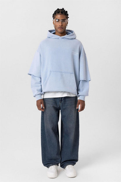Oversize Baskılı Kol Detaylı Sweatshirt