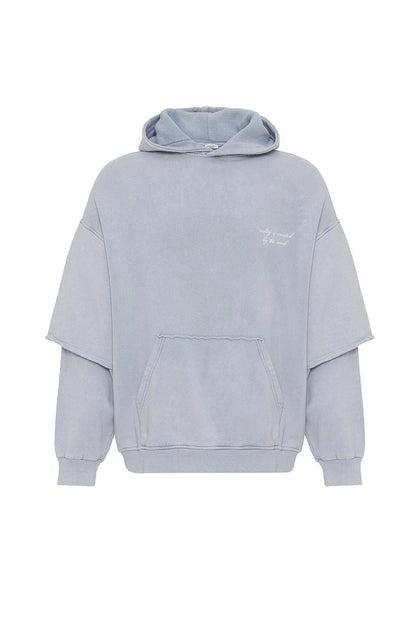 Oversize Baskılı Kol Detaylı Sweatshirt