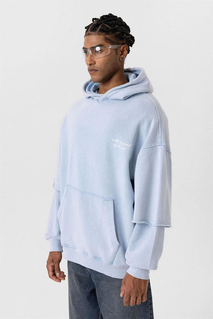 Oversize Baskılı Kol Detaylı Sweatshirt