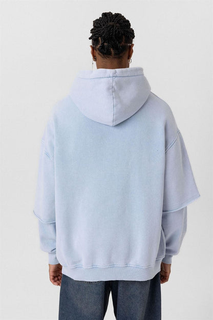 Oversize Baskılı Kol Detaylı Sweatshirt