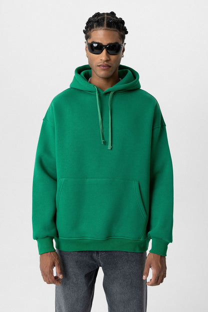 Basic Oversize Kapüşonlu Cep Detaylı Sweatshirt
