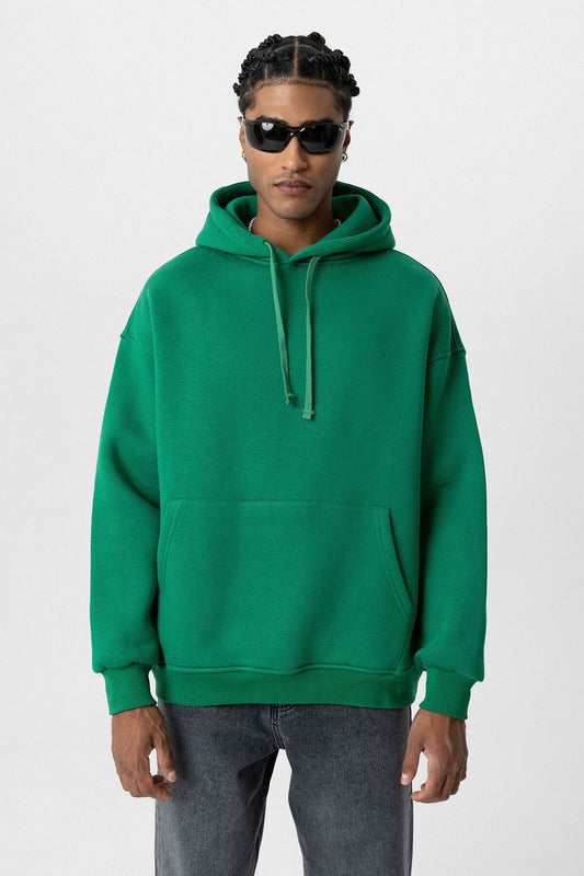 Basic Oversize Kapüşonlu Cep Detaylı Sweatshirt